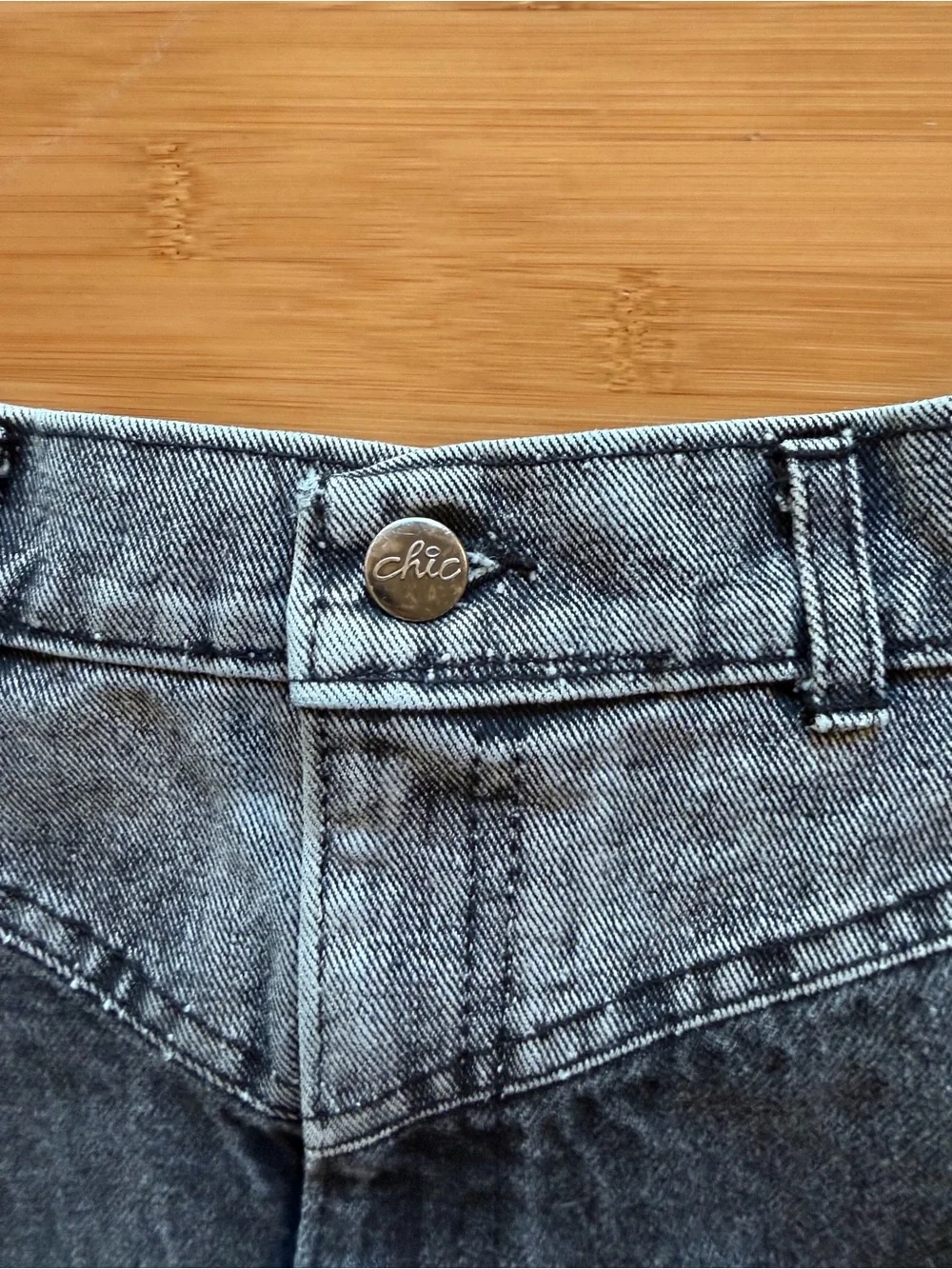 Vintage 80s Sunset Blues by Chic Denim Mini Skirt — High Waist